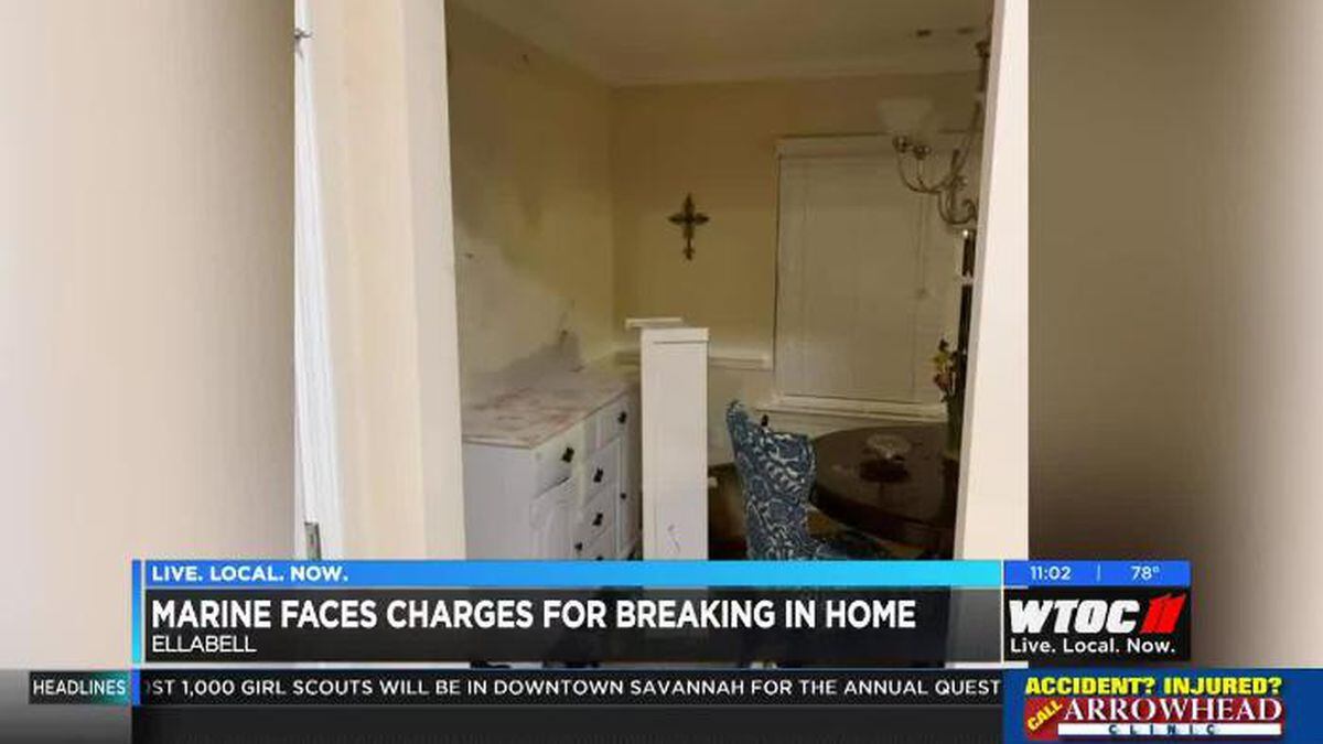 Marine faces charges after breaking into home, family terrified by horrific scene. (Source: WTOC)