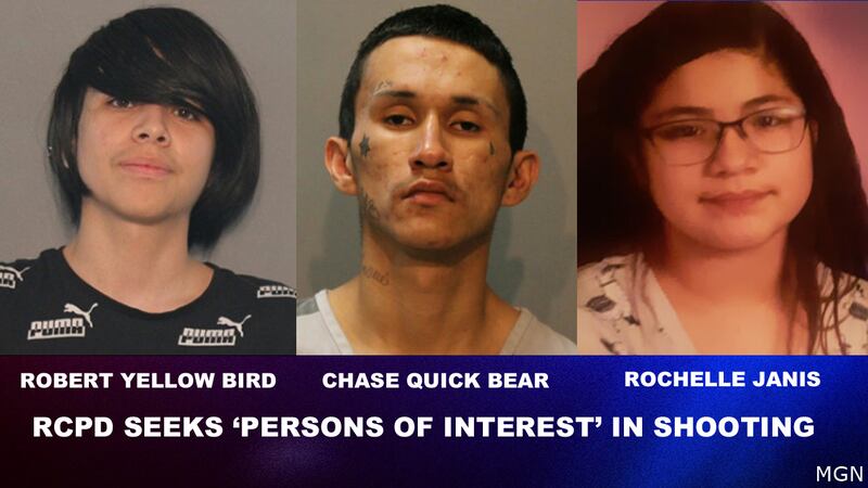 Police are looking for three people in connection to a shooting in Rapid City Saturday.