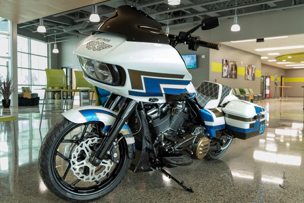 This motorcycle was rebuilt for the city of Sturgis to be sold at Mecum Auctions.