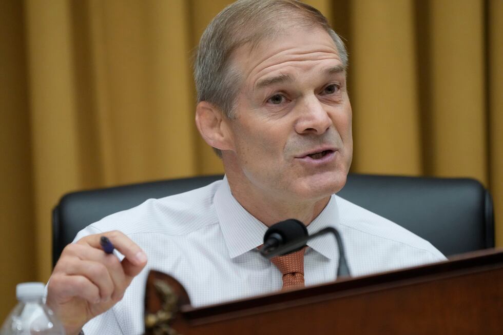 House Judiciary Committee Chairman Jim Jordan, R-Ohio, speaks to Attorney General Merrick...