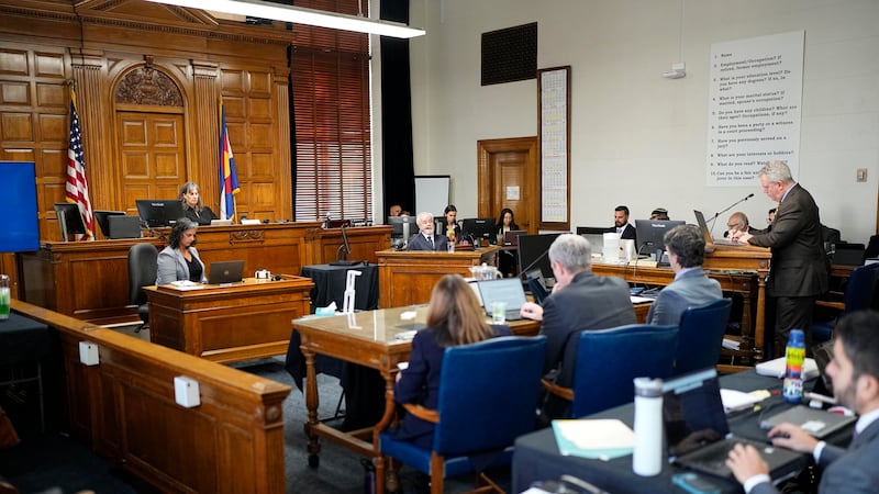 FILE - Judge Sarah B. Wallace presides over the final day of a hearing for a lawsuit to keep...