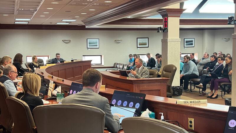 The South Dakota Deputy Secretary of State, Tom Deadrick, testifies against a bill that would...